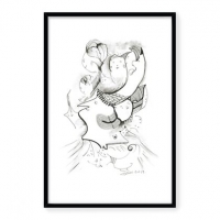 "Doodles Hugs And Kittens" Available as an unframed Limited Edition Print of 150 in three different sizes.