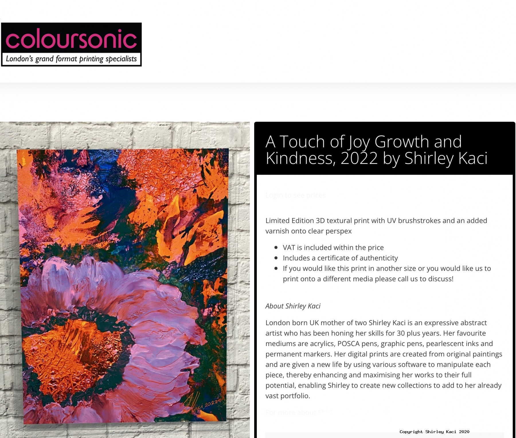Limited Edition “A touch of joy growth and kindness”